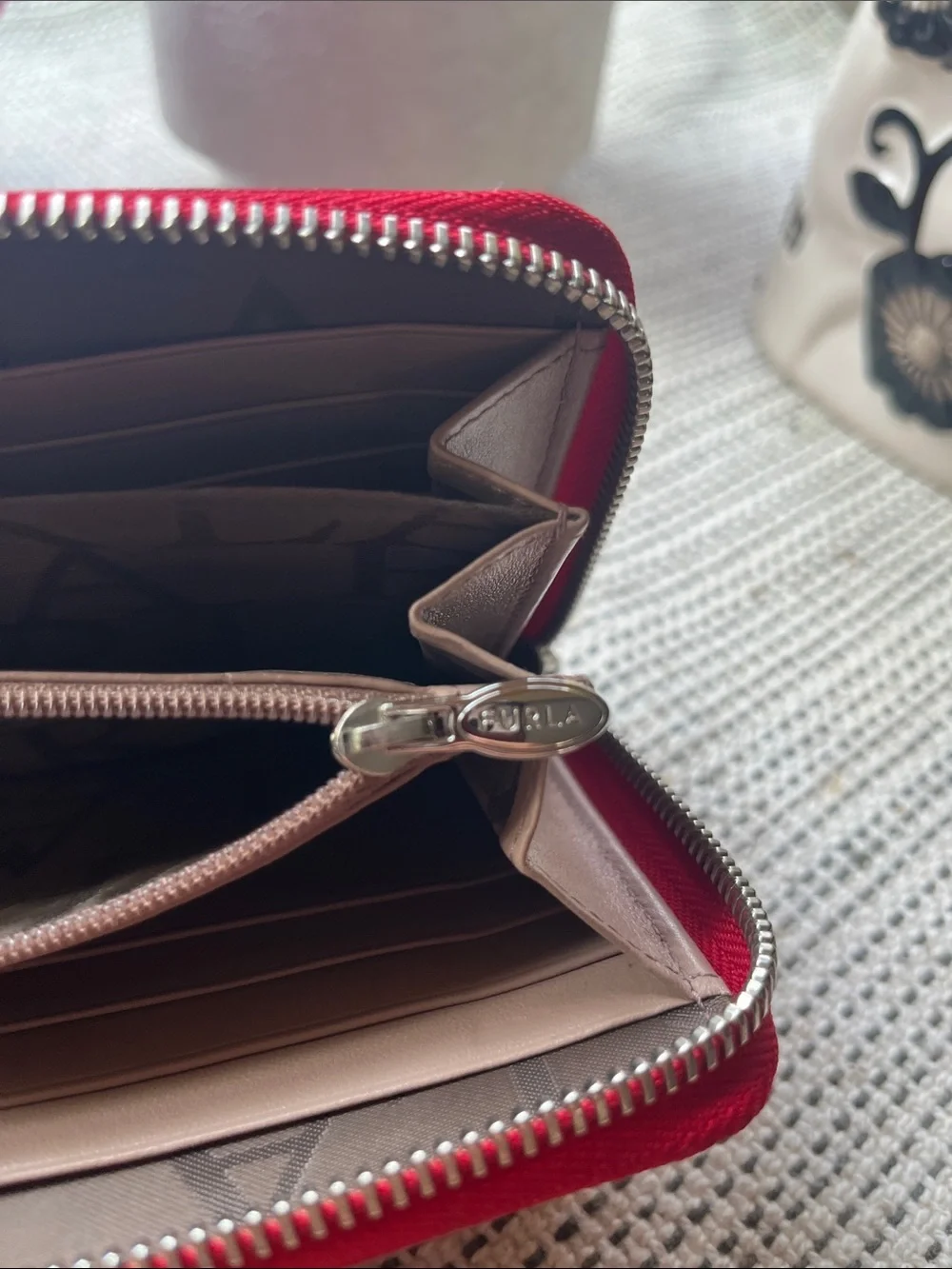 Furla Zip-Around Wristlet Wallet with Bow Accent